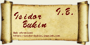 Isidor Bukin vizit kartica